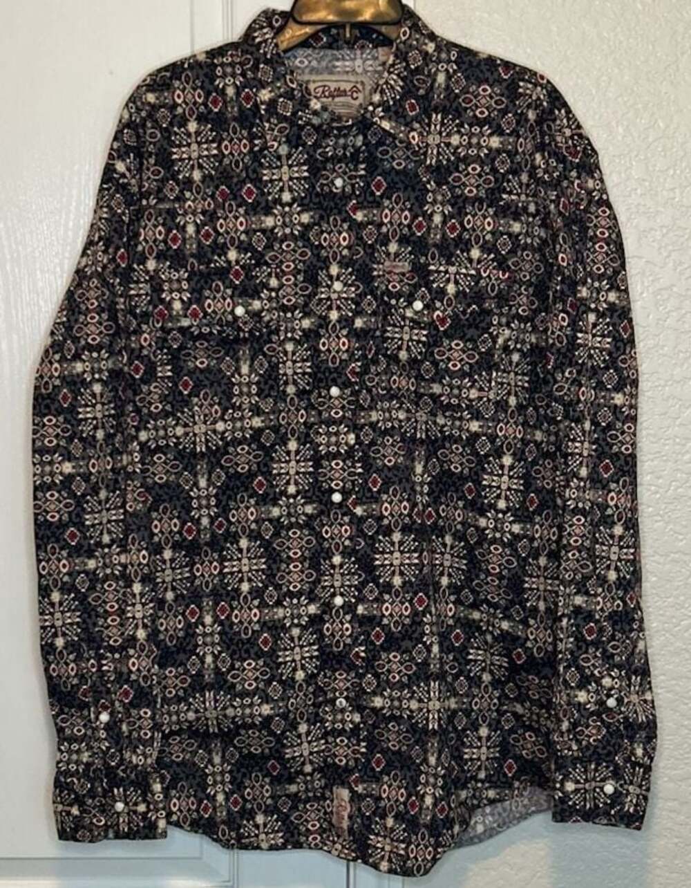 Rafter C Cowboy Collection ProFlex 45 Southwestern Long Sleeve Snap Button-Down